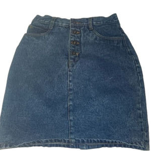 𝅺VINTAGE 90s button fly denim jean skirt 5